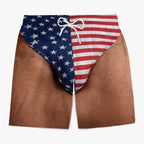 Custom Funny Patriotic Men Swim Trunks