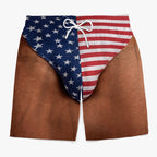 Custom Funny Patriotic Men Swim Trunks